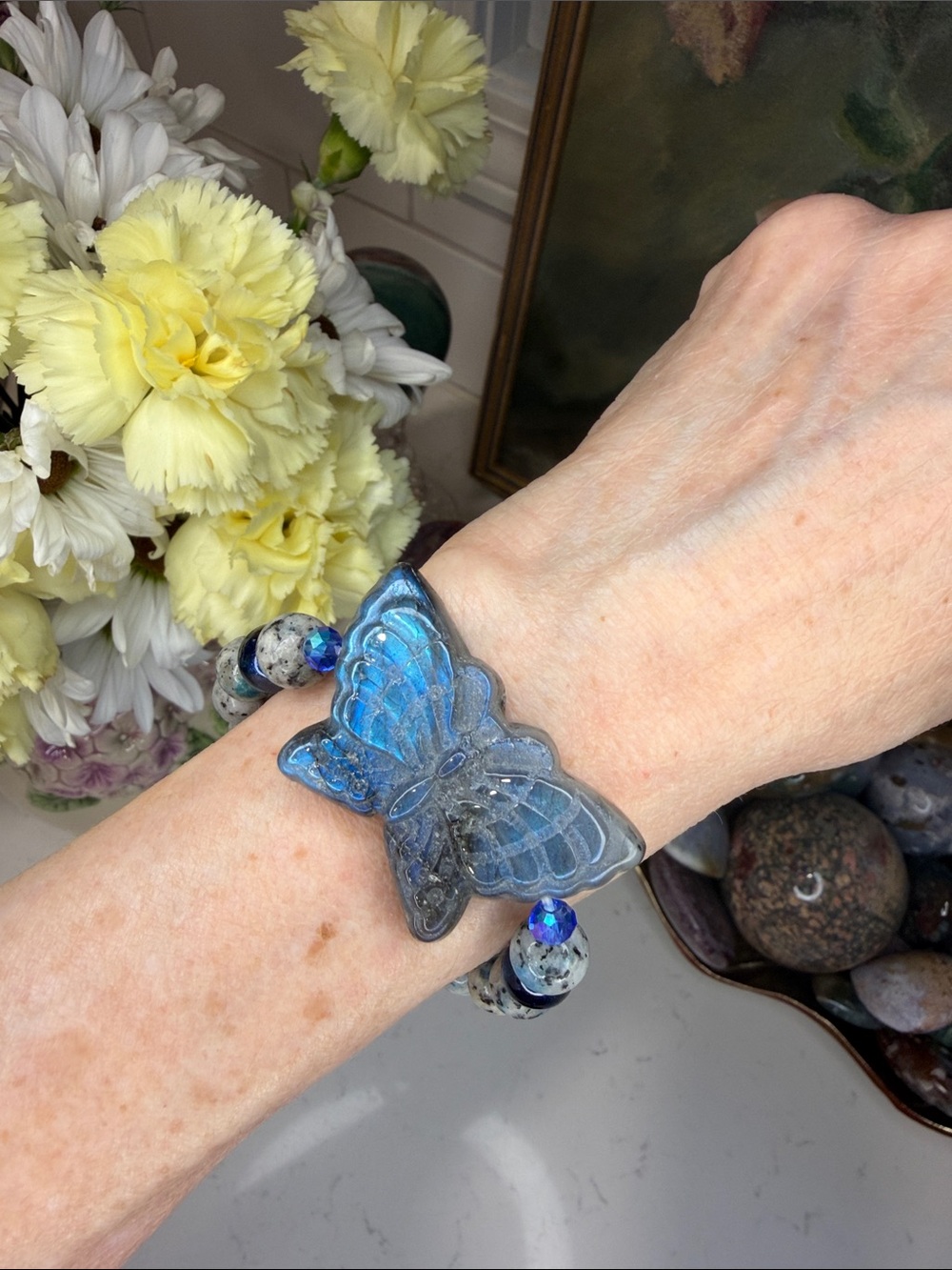 ON BRAVE WINGS • Labradorite Butterfly + K2 Bracelet: B1321 - Picture 5 of 6